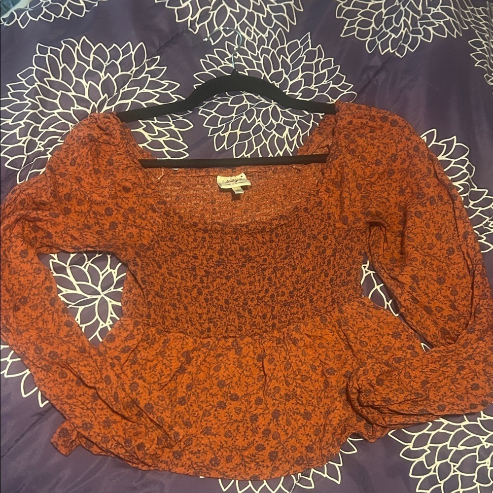 Self Esteem Terracotta Floral Blouse